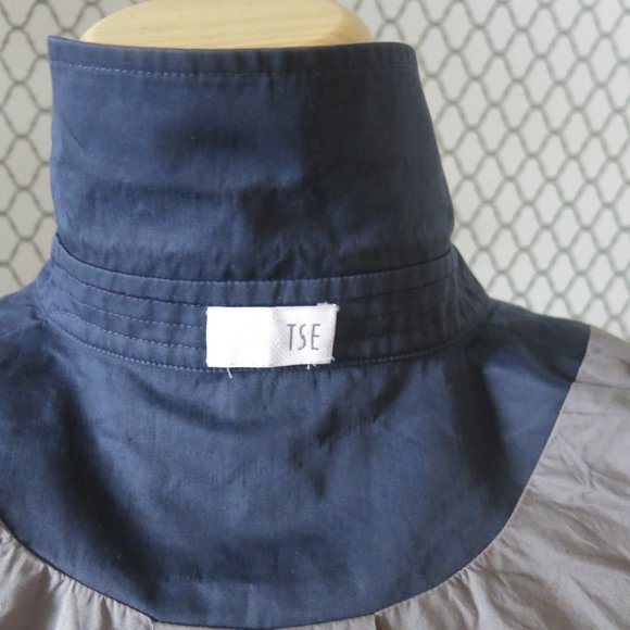 TSE Navy Blue Balmacaan Coat - Size 8 - Picture 4 of 6